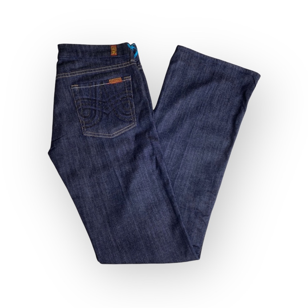 HTF: 7 Mankind® ㋛ Swirl Embroidered Crystal A Pocket Bootcut Denim Jeans ㋛ 29 30 - Picture 5 of 16